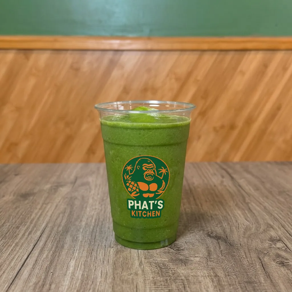 Jungle Green smoothie with mango, pineapple, spinach and kale